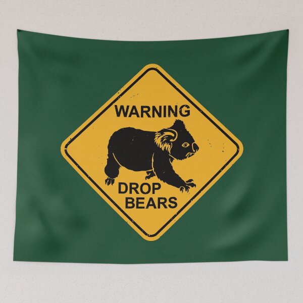 Item preview,  Warning - Drop Bears - Funny Koala Road Sign designed and sold by IncognitoMode.