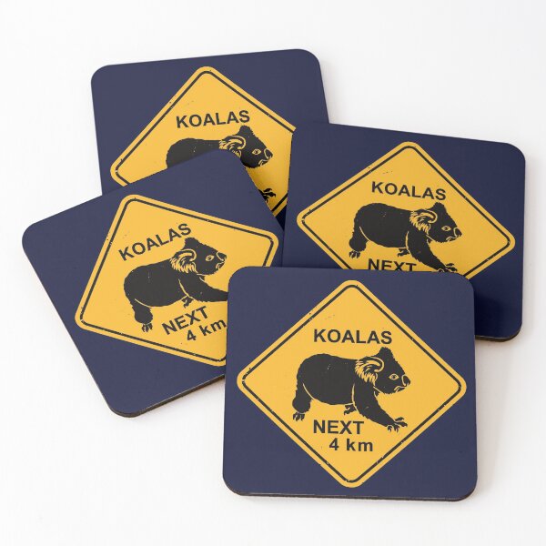 Item preview, Koalas Next 4 km - Koala Bear Warning Road Sign designed and sold by IncognitoMode.