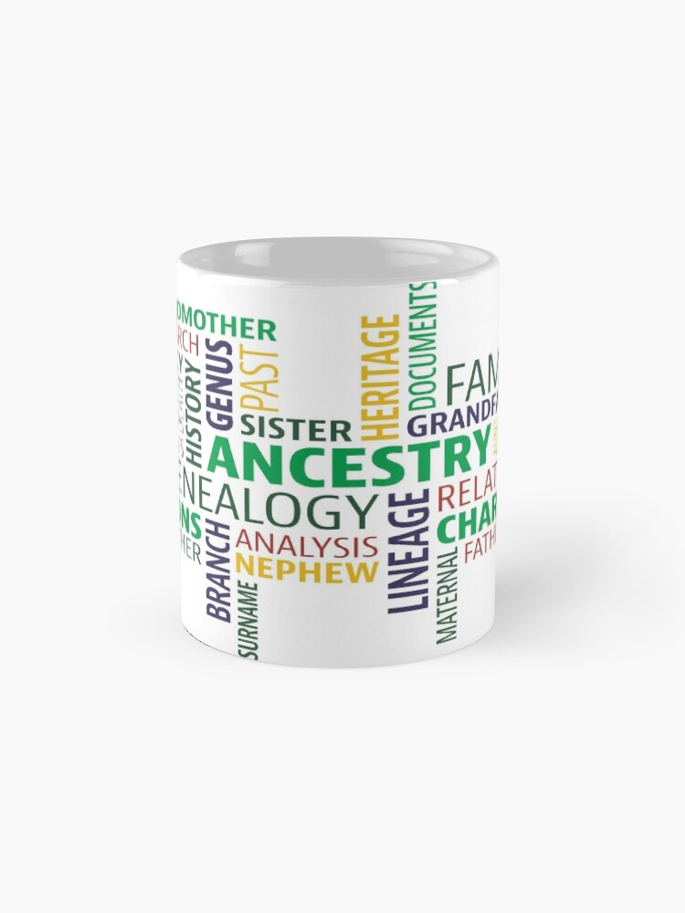 Alternate view of Cute Design full of Genealogy terms Mug