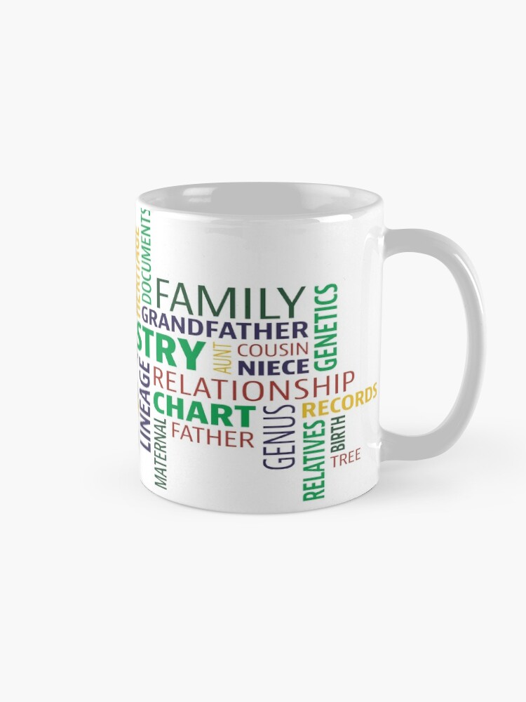 Alternate view of Cute Design full of Genealogy terms Mug