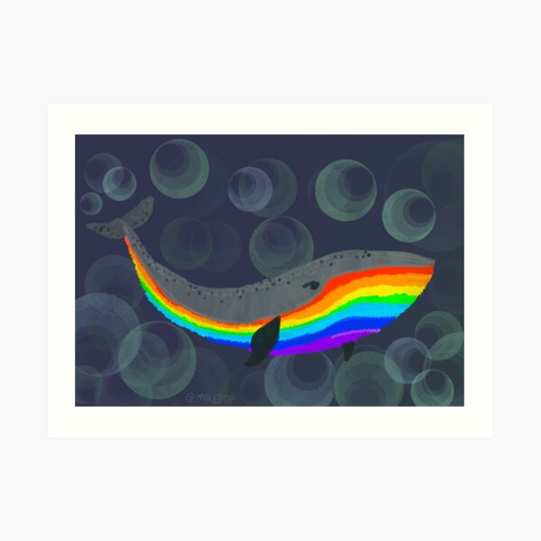 Rainbow Whale Art Print