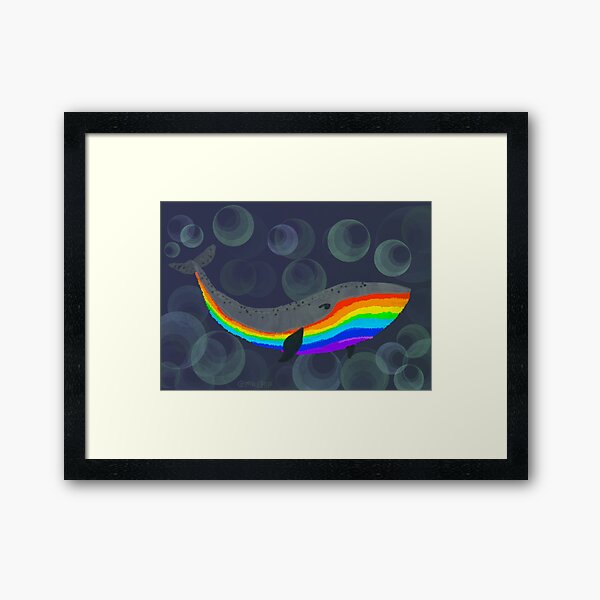 Rainbow Whale Framed Art Print