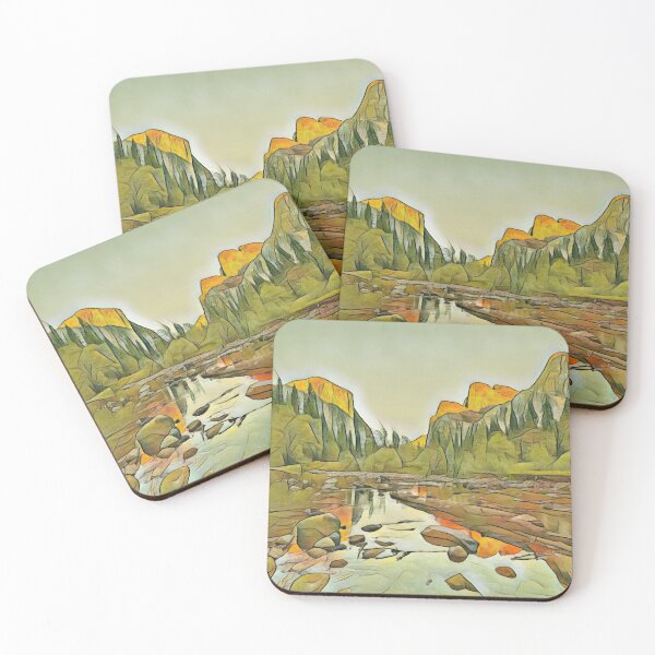 Item preview, yellow painting of Yosemite Fall, USA designed and sold by wel3kxial.