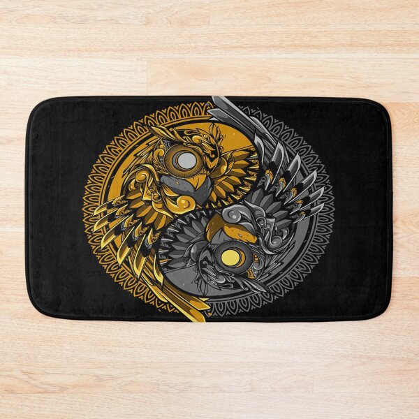 Item preview, Owl Yin Yang doodle ornament Steampunk Gold designed and sold by leen12 Art Designs Prints.