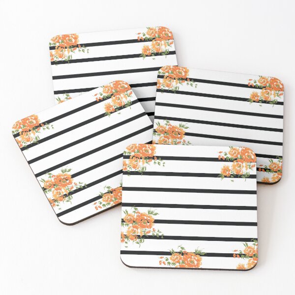 Item preview, Orange Floral Stripes designed and sold by nldesigns.