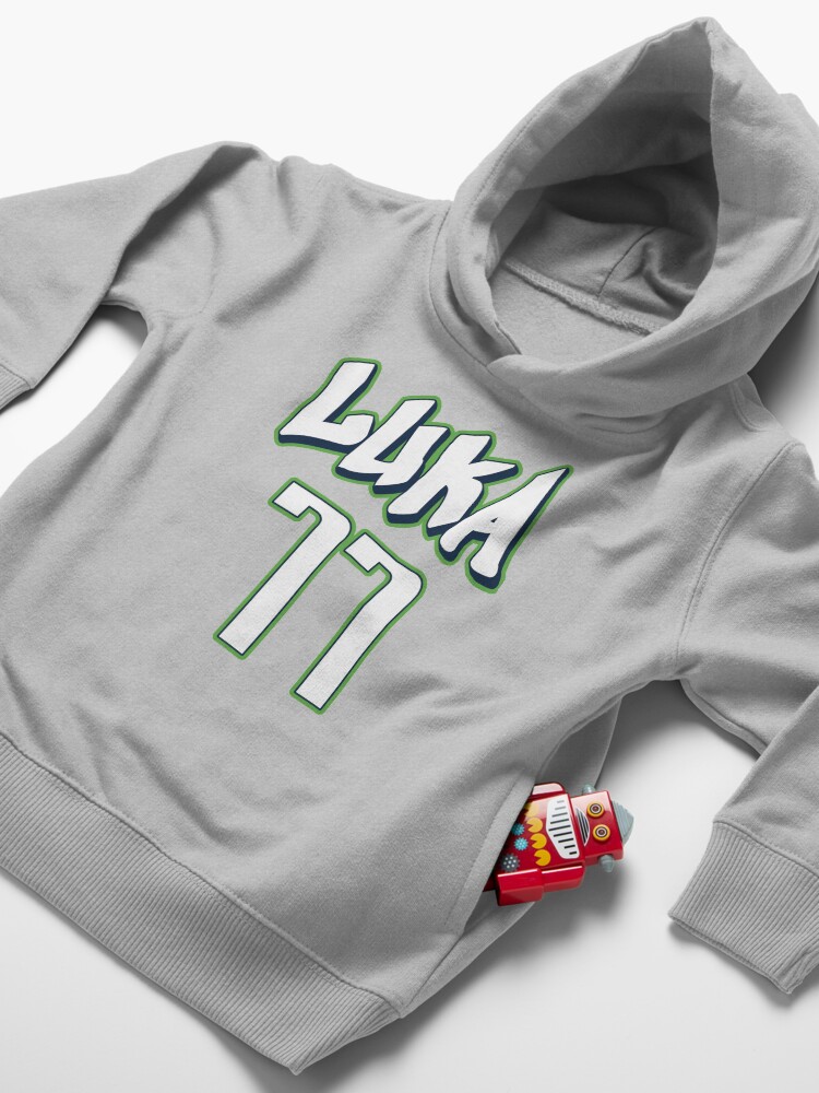 Alternate view of Luka Doncic 77 City Jersey Toddler Pullover Hoodie