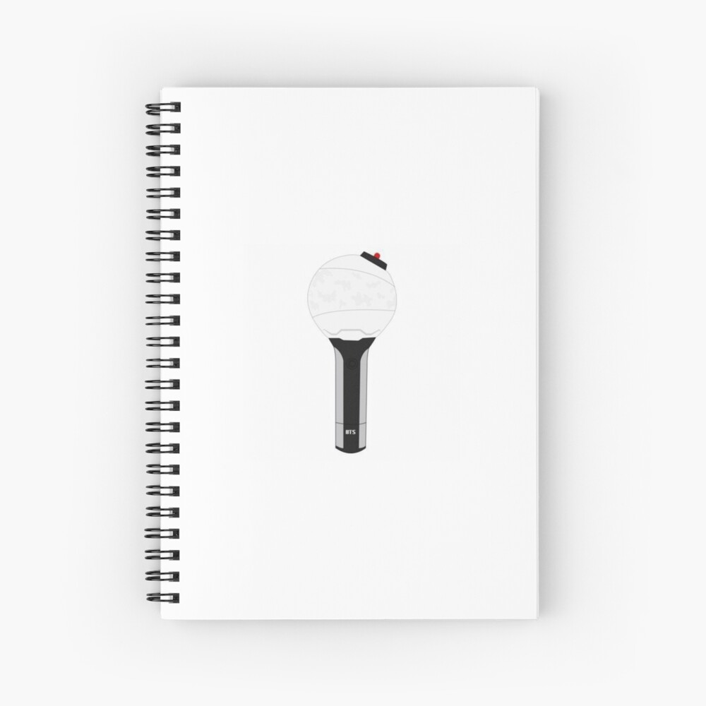 "bts army bomb lightstick fanart" Spiral Notebook by