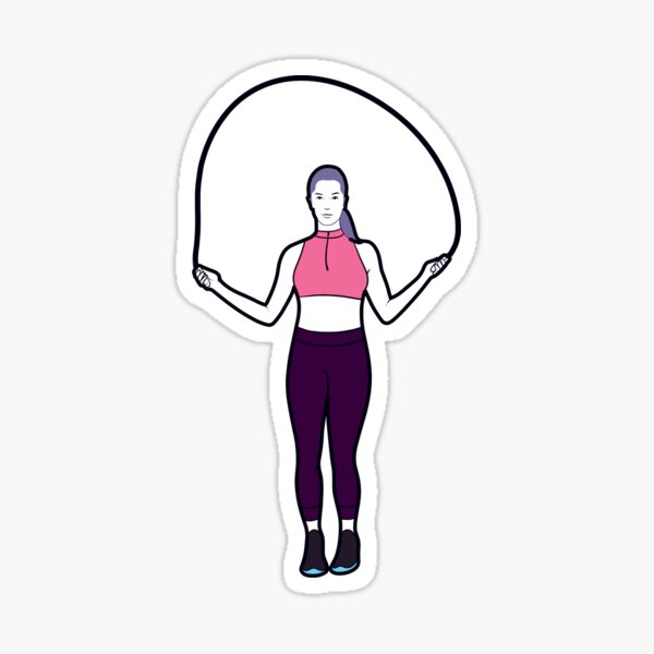 Woman jump roping Sticker