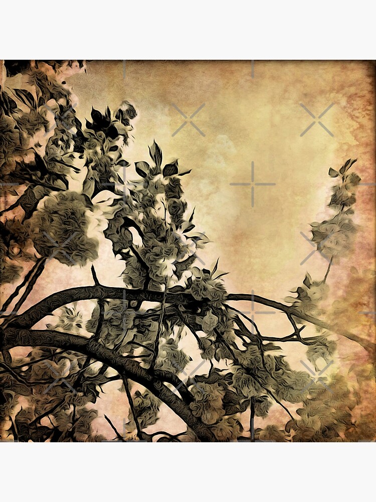 Brushed Cherry Blossoms - Flower Lovers Gift by OneDayArt