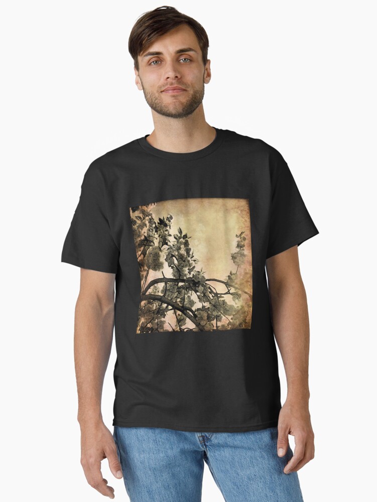Thumbnail 1 of 7, Classic T-Shirt, Brushed Cherry Blossoms - Flower Lovers Gift designed and sold by OneDayArt.