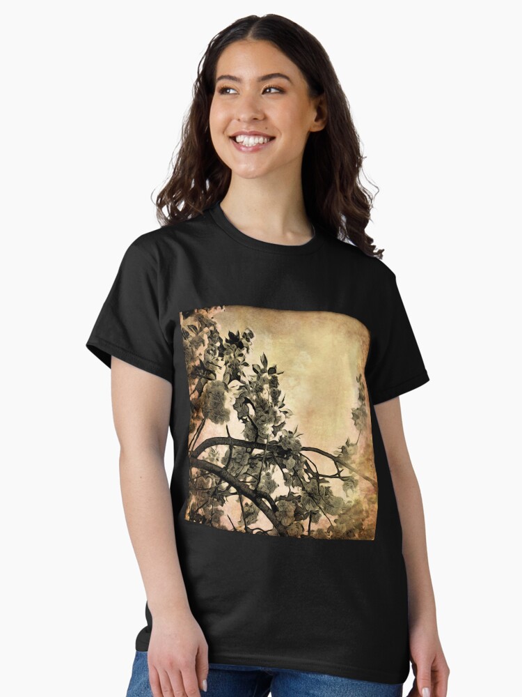 Thumbnail 2 of 7, Classic T-Shirt, Brushed Cherry Blossoms - Flower Lovers Gift designed and sold by OneDayArt.