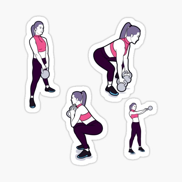 Popular Kettlebell Exercises For Women Sticker