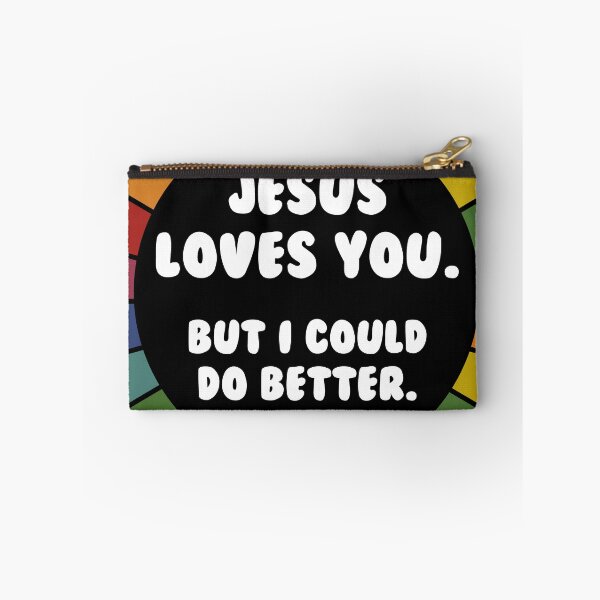 Item preview, Jesus loves you, but I could do better- bright sarcastic sticker designed and sold by ScapegoatPrints.