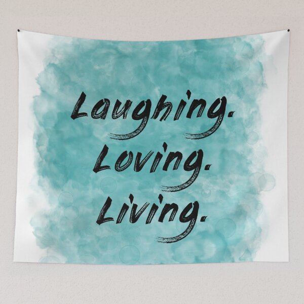 Item preview, Laughing. Loving. Living. (black) Motivational designed and sold by Odsy.