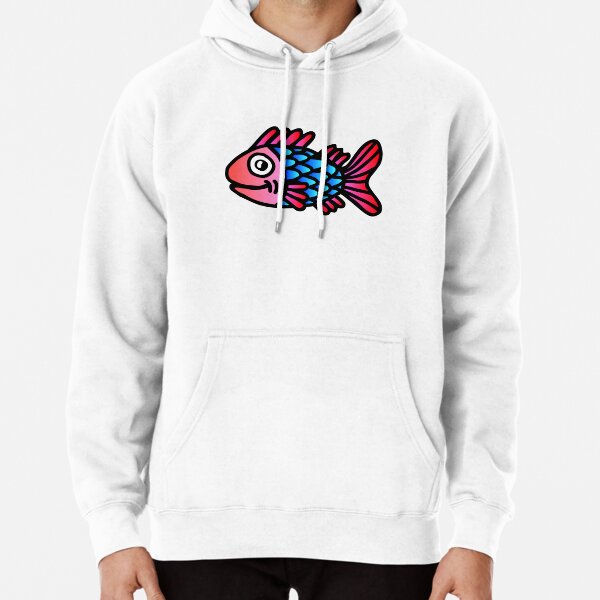 North Shore Fihsing Blue Fish 1 - Redbubble Fish Pullover Hoodie