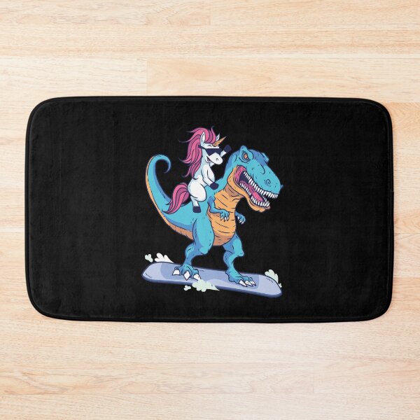 Item preview, Unicorn on dino on snowboard designed and sold by Weilichesmag.