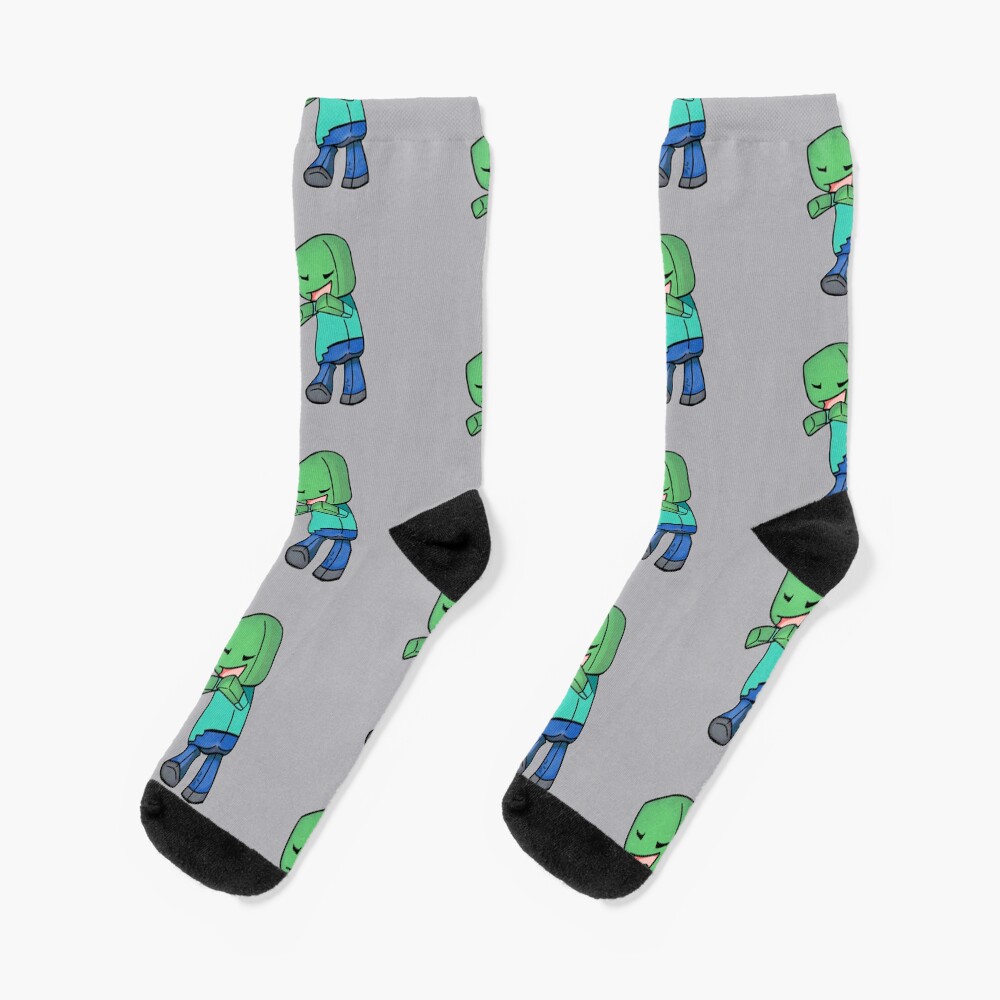"Minecraft Cute Zombie " Socks for Sale by mjlee33 Redbubble