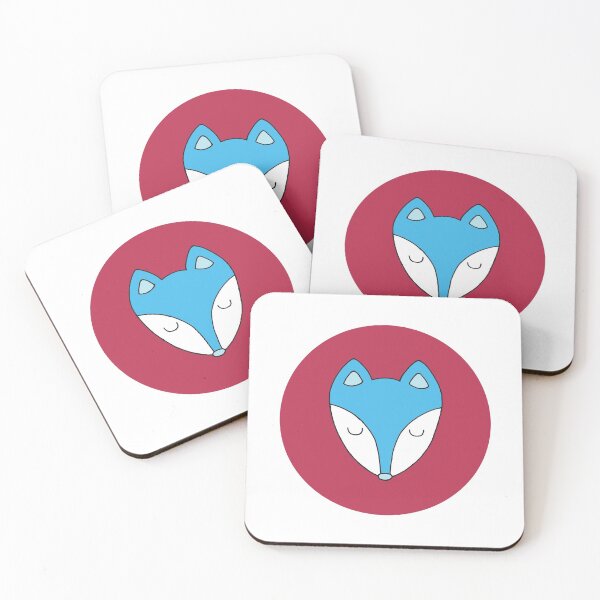 Item preview, Blue fox face in red circle designed and sold by RMK Creative.