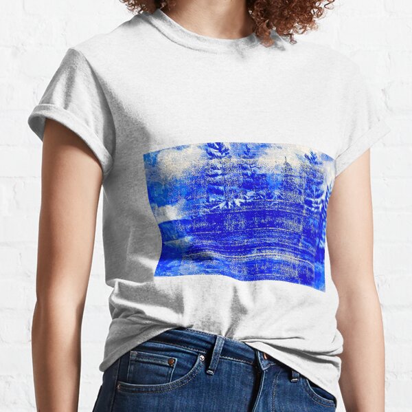 Snow covered trees blue Classic T-Shirt