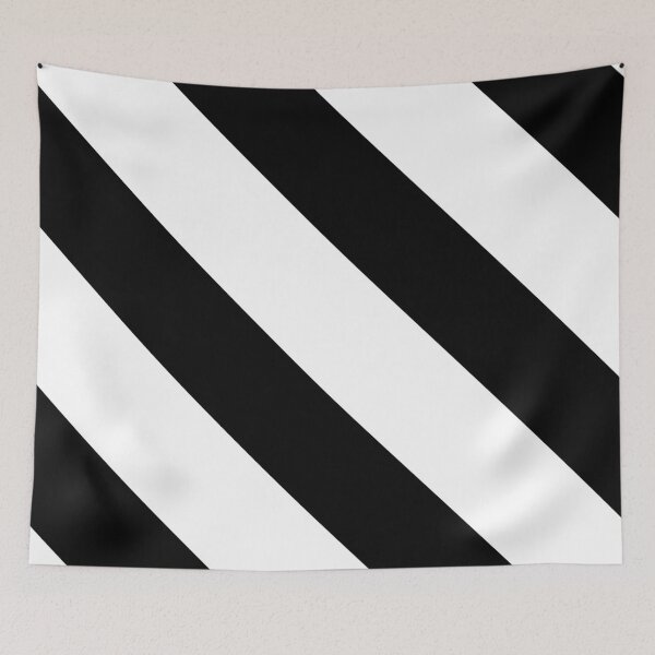 Item preview, Diagonal Black and White Stripes designed and sold by Wizzles Emporium.