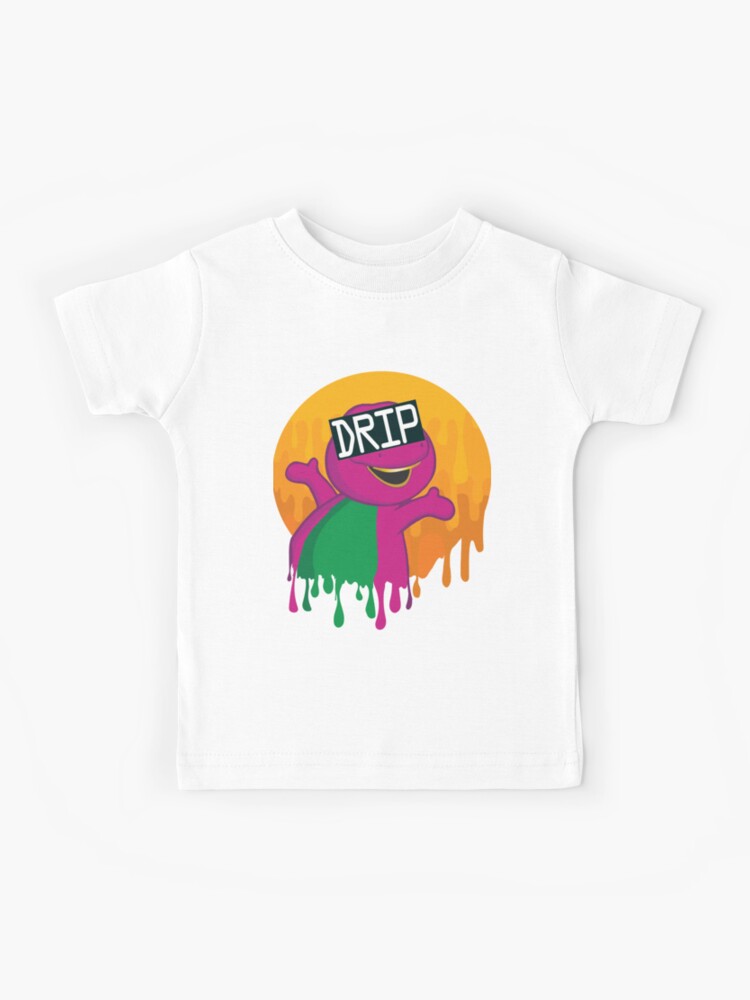Purple Dino Drip Kids T-Shirt for Sale by StinkPad