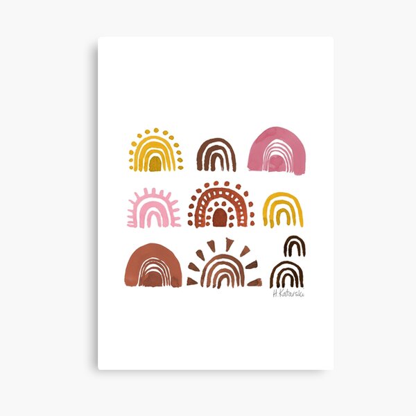 Rust Rainbows - Earthy toned, boho watercolour rainbows Canvas Print
