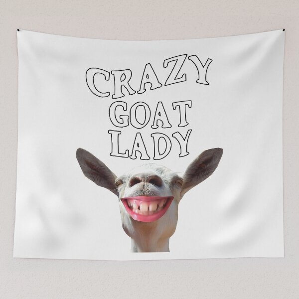 Item preview, Crazy goat lady, smiling goat  designed and sold by Stephanie  Skeem.