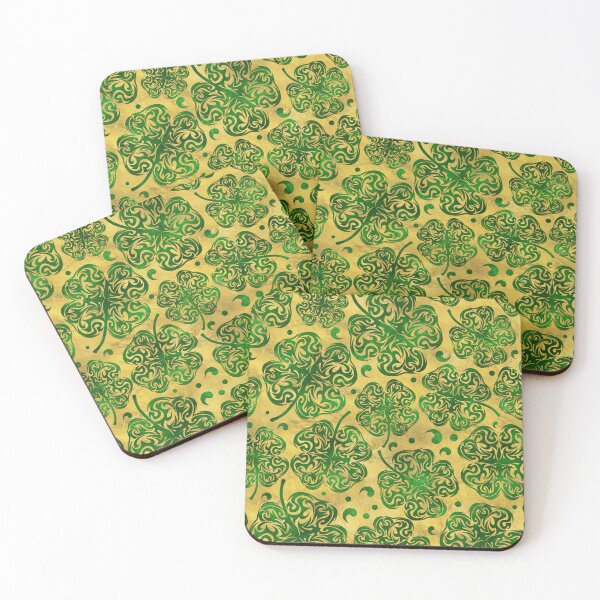 Item preview, Four-leaf Lucky Clover Shamrock Pattern designed and sold by k9printart.
