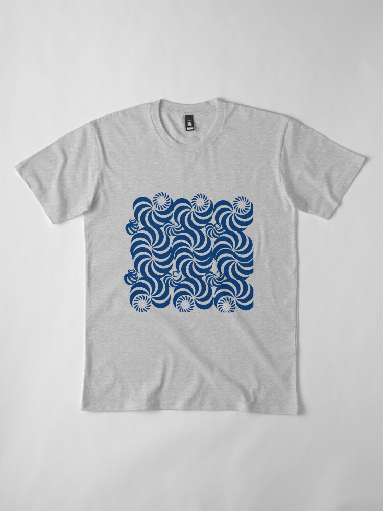 Alternate view of new fashion style line pattern blue sea abstract, curve, line, black, pattern, curves, nature, shape, simple, Premium T-Shirt