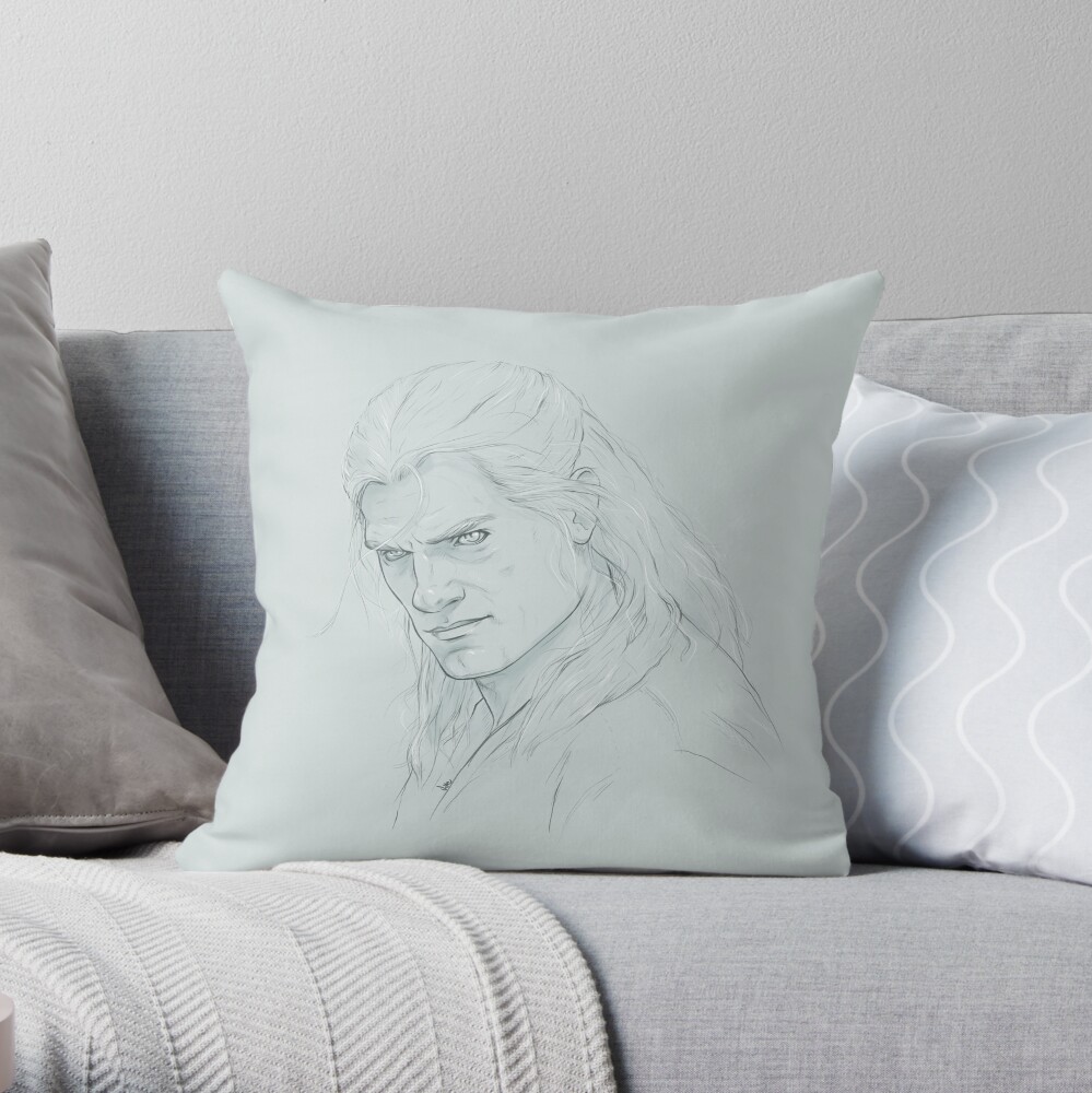 Geralt of Rivia - The Witcher Throw Pillow