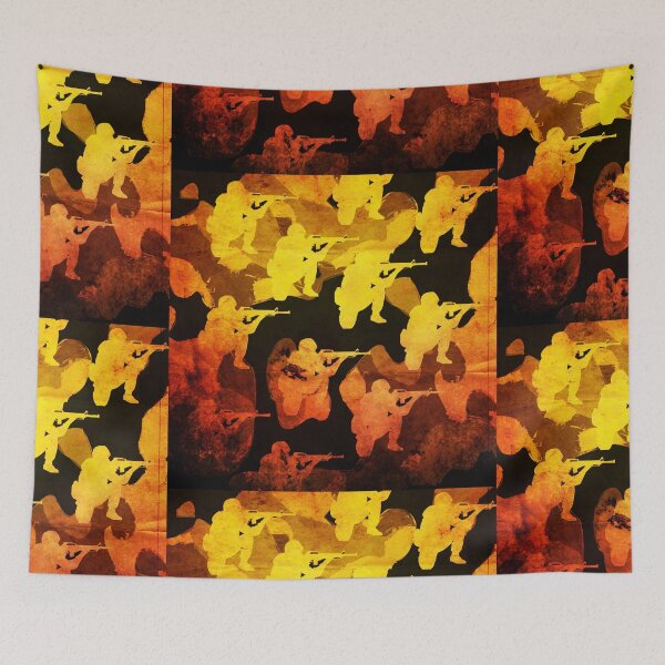 Item preview, Camouflage Militaria - Pattern design of soldiers on camouflage background. designed and sold by Clifford Hayes.