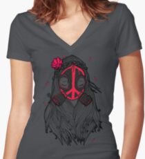 WAR & PEACE Women's Fitted V-Neck T-Shirt