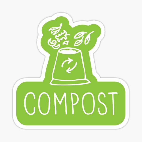 Compost Stickers  1.1 Round Pre-Printed