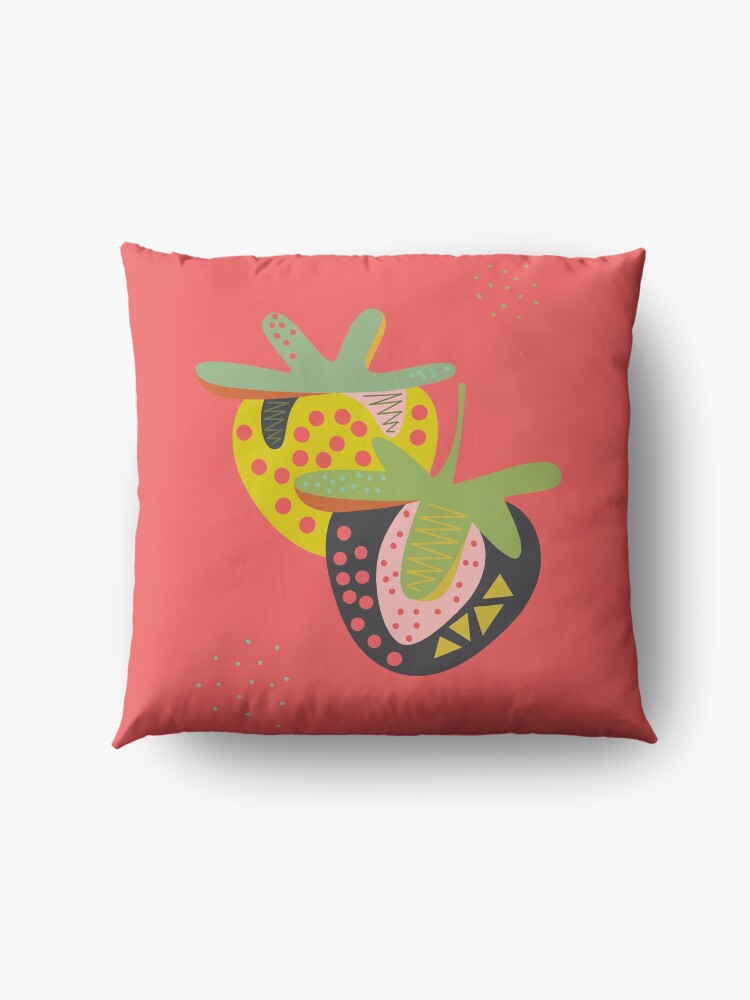 Alternate view of Strawberries Floor Pillow