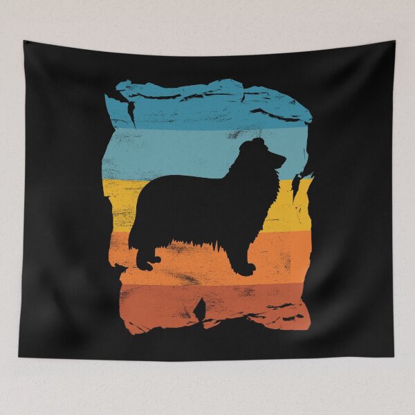 Item preview, Rough Collie Distressed Vintage Retro Silhouette designed and sold by DoggyStyles.