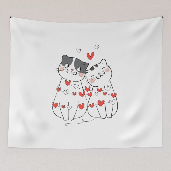 Item preview, Cute Couple Cat for Valentine's Day designed and sold by weewhirlwind.