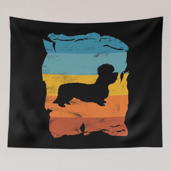 Item preview, Dandie Dinmont Terrier Distressed Vintage Retro Silhouette designed and sold by DoggyStyles.