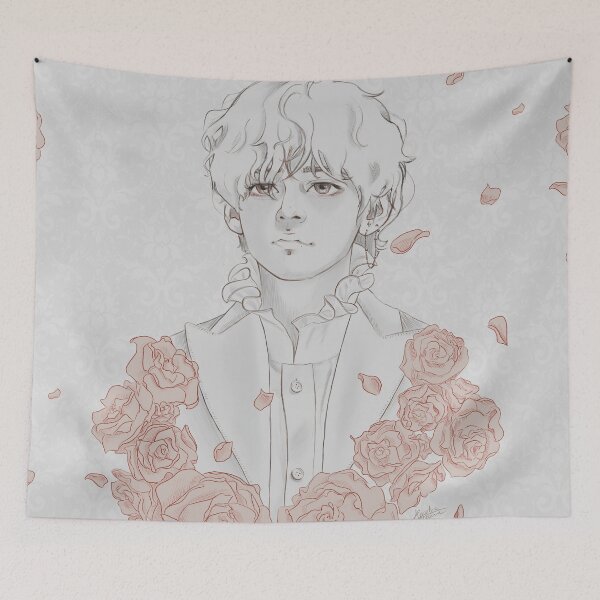 Item preview, Taehyung with roses designed and sold by drawpassionn.
