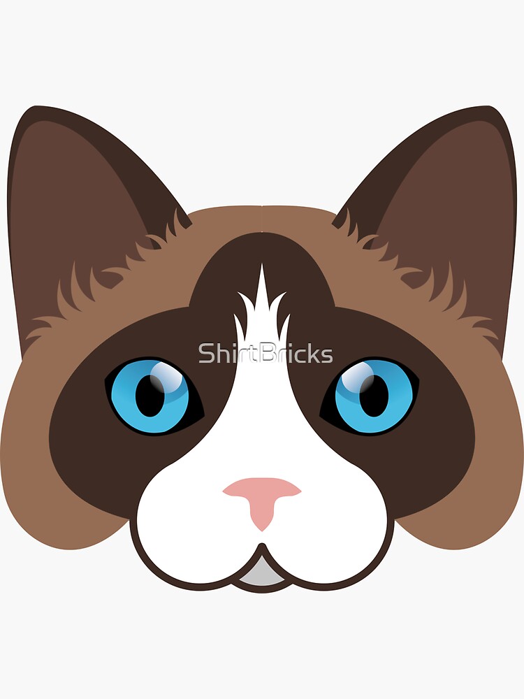 "Snowshoe cat face" Sticker by ShirtBricks Redbubble