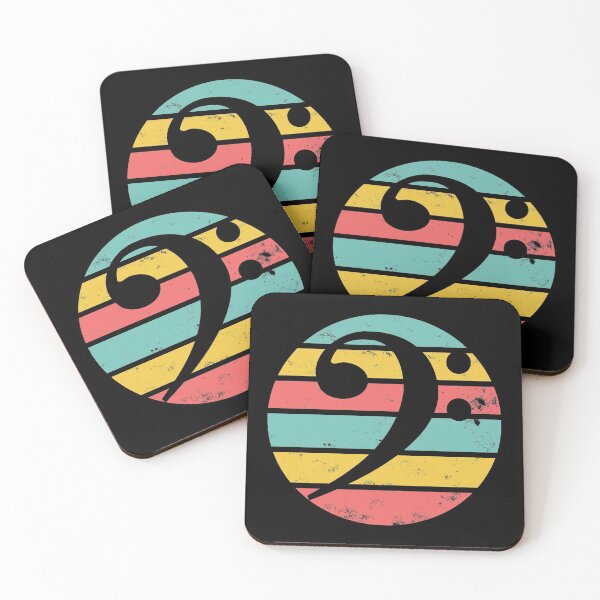 Item preview, Bass Clef Retro Sunset Distressed designed and sold by redjaygraphics.
