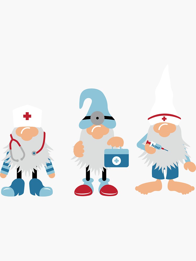 Nurse Gnome Svg Doctor Gnomes Svg Medical Gnomes Sticker For Sale