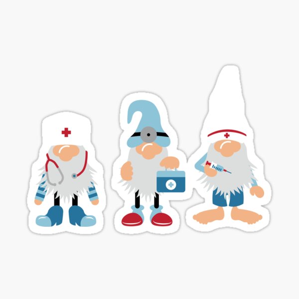 Download Nurse Gnome Svg Doctor Gnomes Svg Medical Gnomes Sticker By Brackerdesign Redbubble