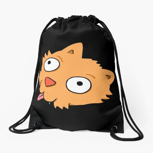 Crazy Cartoon Cat Funny Animal  Drawstring Bag