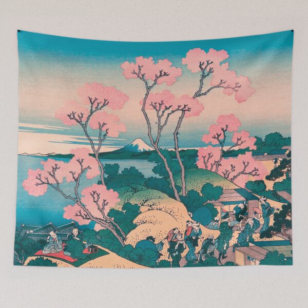 Item preview, Spring Picnic under Cherry Tree Flowers, with Mount Fuji background designed and sold by VintageArchive.