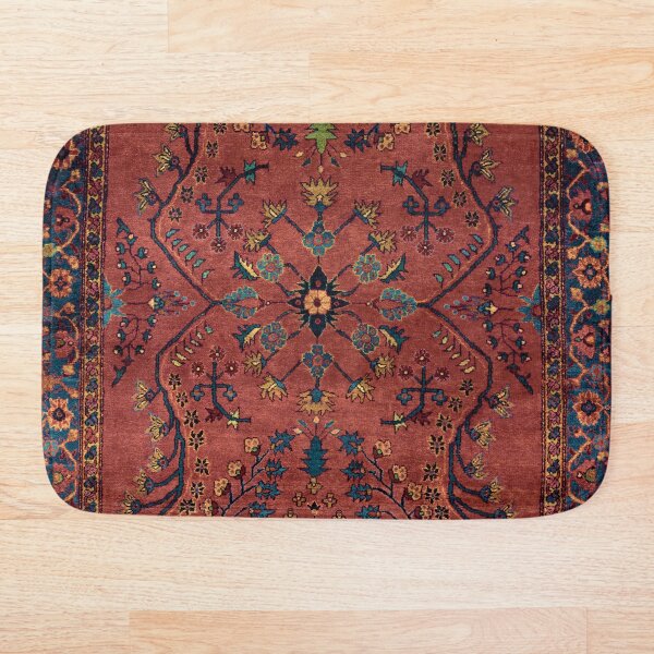 Bronze Persian Carpet - Persian Vintage Antique Carpet Nature Fine Art Bath Mat