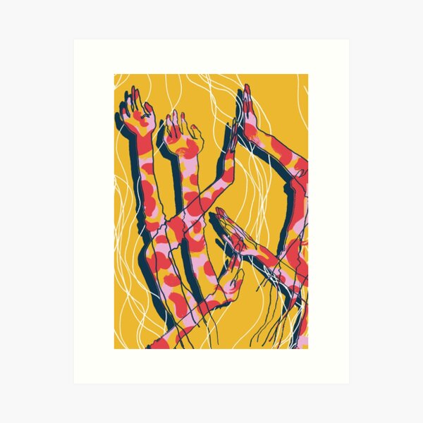 Expressive Arms in Yellow Art Print