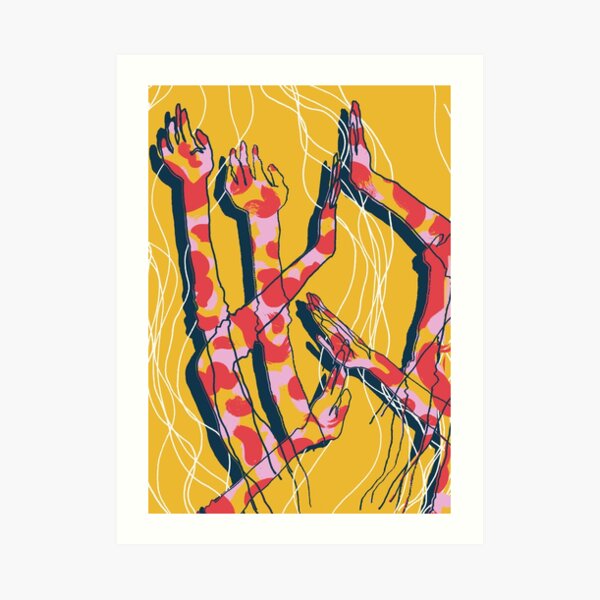 Expressive Arms in Yellow Art Print