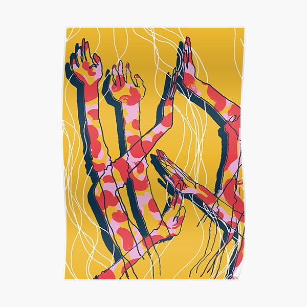 Expressive Arms in Yellow Poster
