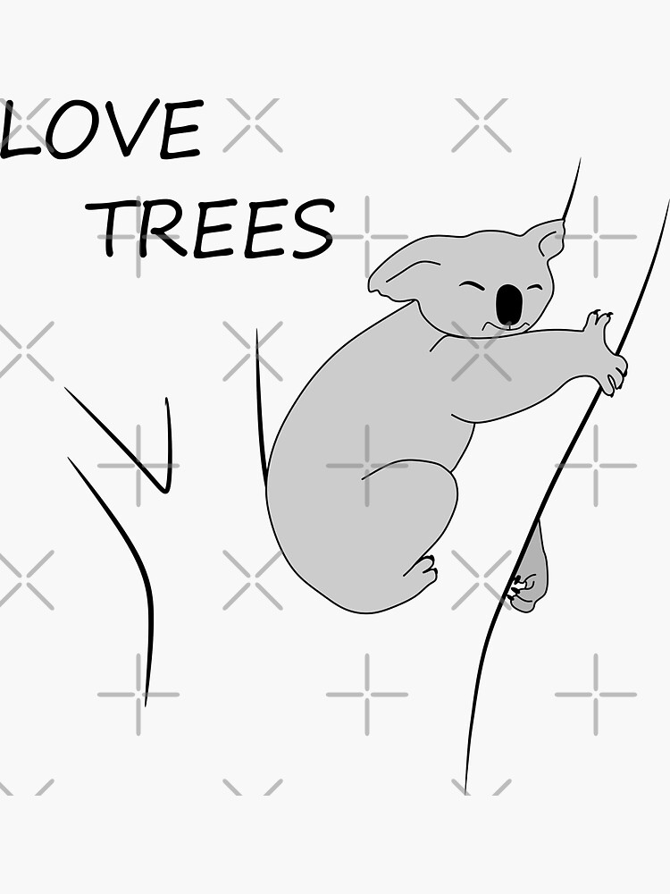 "Love Trees! Koala" Sticker for Sale by nutmegfairy Redbubble