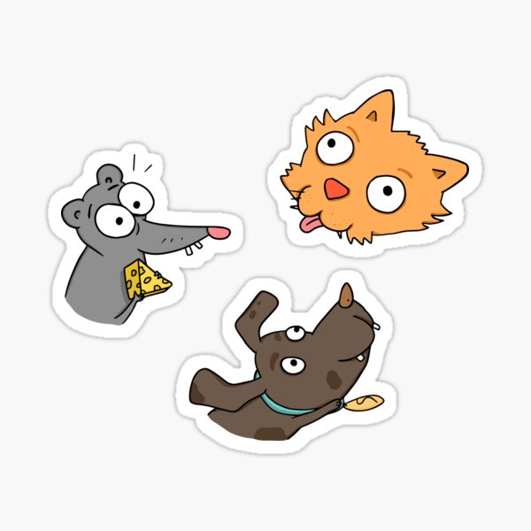 Googly Eye CAT & DOG Sticker Set 25 Pcs./ Cute Cat and Dog
